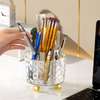 Luxury 360° rotating makeup brushes holder with lid thumb 1