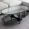 Luxury Two-Tier Oval Glass Home Office Coffee Table thumb 8
