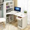 L shaped customized Home office desk with a side shelf thumb 2
