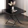 Black Square Glass Foldable and Portable Dining Table thumb 0
