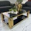Black Metal With Top Golden Glass Table Coffee thumb 8