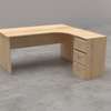 Office Desk :  L-Shaped Wooden Desk with Drawers thumb 2