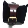 Mens Brown leather watch and black cardholder thumb 1