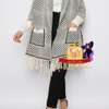 Patterned Knitted Poncho Shawl with Sleeves thumb 1