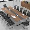 8-Person Wooden Conference Table with Metal Legs thumb 2