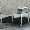 Luxury Two-Tier Oval Glass Home Office Coffee Table thumb 3