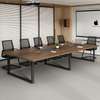 Executive 2.4m Wooden Meeting Table with Metal Legs thumb 2
