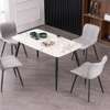 4 Seater White Marble Top Home Dining Chairs and Table thumb 6