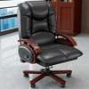 Office chair: Black leather directors executive chair thumb 3