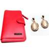 Womens Red Leather Wallet+ earrings thumb 3
