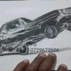 Size A4 Old-school car traditional art. thumb 2