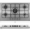 Mika Built-In Gas Hob, 90cm, 5 Gas with WOK, S.S thumb 2