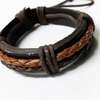Maasai Red multicolor shuka and leather bracelet thumb 1