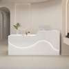Modern White Reception Desk with LED Lighting thumb 6