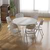Foldable Round Table and White Chairs Set thumb 3