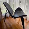 Three Legged Chair Lounge Chair Black Leather thumb 4