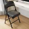 Black Leather Folding Chair – Metal Frame thumb 5