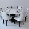 Office Dining Set: Round Marble Dining Table & 6 Chair set thumb 4