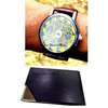 Mens Leather skeleton watches with cardholder combo thumb 0