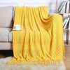 Knitted throw blankets with tassel thumb 2