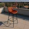 Brown Leather Non-Adjustable Counter Bar Stool thumb 0