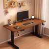 Office Desk: Brown Top Walmut Finish Adjustable Desk thumb 0