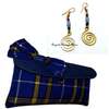 Womens Blue maasai clutch bag with earrings thumb 3