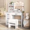 Modern Makeup Vanity Desk with Light and Stool thumb 4