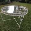 Glass Table Round Antique Wrought Iron Garden French Style thumb 2