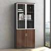2-Door Wooden-Glass Display Lockable Storage Cabinet thumb 2
