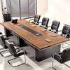 3 M Brown Wood Rectangular Conference Meeting Table thumb 1