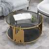 Coffee Table; Marble Round Golden Coffee Table thumb 0