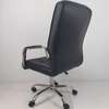 Office chair: Black swivel ergonomic leather seat thumb 1