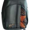 Men and womens with brown ankara leather backpack thumb 0