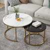 Twin Nesting Tables with Marble Tops and Gold Frame thumb 3