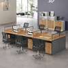 Six-Station Modular Desk with Glass Screen Barriers thumb 0