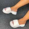 Women fashion faux open toe slides thumb 1