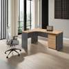 Office Desk: 120cm Home Study Curved Table With Drawers thumb 0