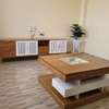 Modern Coffee Table Wood Glass Inset Medium Size thumb 1