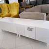 Latest white wooden tv stand design Kenya thumb 3