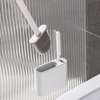 Wall hanging toilet brush with Holder & cleaning brush thumb 2