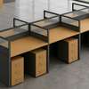 Office Desk: Six-Person Open Plan Modern Workstation thumb 3