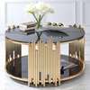 Coffee Table; Marble Round Golden Coffee Table thumb 1