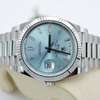 ROLEX DAY-DATE 40 PLATINUM ICE BLUE BAGUETTE DIAL thumb 1