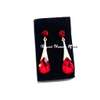 Womens Red Crystal dangle earrings and Necklace thumb 3