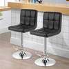 Adjustable Leather Armless Swivel Counter Barstool thumb 2
