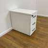Solid Wood Mobile Desk Cabinet with 3 Drawers and Lock thumb 1