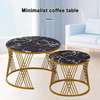 Nesting Coffee Table: 2-in-1 Marble Top, Gold Frame thumb 3