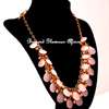 Womens Pink crystal necklace and earrings thumb 2