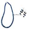Blue crystal necklace with beaded earrings set thumb 3